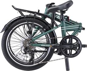 img 3 attached to 🚲 Premium EuroMini ZiZZO Heavy Duty Forte: Lightweight Aluminum Frame Folding Bike with Shimano 7-Speed, Fenders, Rack, and 300 lb. Weight Limit (Forest Green)