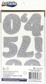 img 1 attached to 🎨 ArtSkills 2-Inch Glitter Number & Letter Stickers Posters, 72 Pieces, Silver, PA-3978A