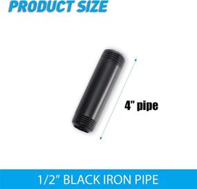 img 3 attached to 🛠️ Home TZH 10 Pack - 1/2" x 4" Black Painted Iron Pipe - Threaded Metal Pipe Nipples for DIY Projects, Furniture and Shelving Decoration