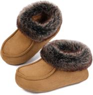 🏠 comfortable everfoams boys girls suede house slippers with fluffy faux fur collar - cozy kids shoes for all-day comfort logo