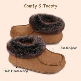 img 1 attached to 🏠 Comfortable EverFoams Boys Girls Suede House Slippers with Fluffy Faux Fur Collar - Cozy Kids Shoes for All-Day Comfort