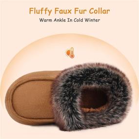 img 3 attached to 🏠 Comfortable EverFoams Boys Girls Suede House Slippers with Fluffy Faux Fur Collar - Cozy Kids Shoes for All-Day Comfort