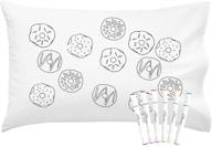 🎨 oh, susannah donut coloring pillowcase kit: color your own pillow cover with permanent fabric markers included - kindergarten edition 20 by 30 inches - doodle and design your own pillowcase logo