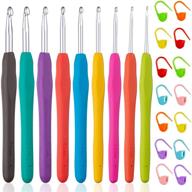 🧶 vodiye 23 pcs crochet hooks set: ergonomic and comfortable with smooth needles for arthritic hands, includes extra long knitting needles and stitch markers logo