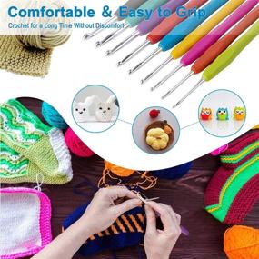 img 3 attached to 🧶 Vodiye 23 PCS Crochet Hooks Set: Ergonomic and Comfortable with Smooth Needles for Arthritic Hands, Includes Extra Long Knitting Needles and Stitch Markers