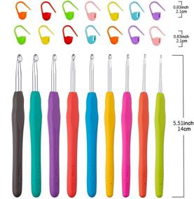 img 1 attached to 🧶 Vodiye 23 PCS Crochet Hooks Set: Ergonomic and Comfortable with Smooth Needles for Arthritic Hands, Includes Extra Long Knitting Needles and Stitch Markers