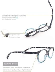 img 1 attached to 👓 OLOMEE Small Petite Round Reading Glasses 0.75 for Women Men Readers - Comfortable Spring Hinge Lightweight Eyeglasses (4 Pack)