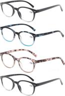 👓 olomee small petite round reading glasses 0.75 for women men readers - comfortable spring hinge lightweight eyeglasses (4 pack) logo