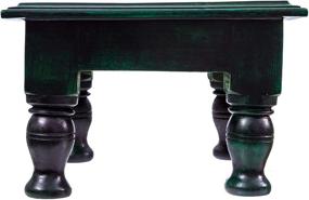 img 1 attached to Green Carved Wooden Altar Table