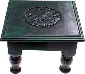 img 2 attached to Зеленый резной деревянный алтарный стол