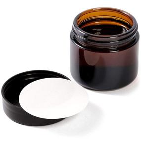 img 1 attached to Round Amber Glass Jars Cosmetics