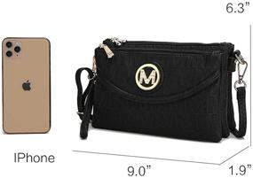 img 2 attached to 👜 Wristlet Handle MKF Crossbody Bag for Women - Adjustable Shoulder Strap Handbag in PU Leather - Stylish Messenger Purse