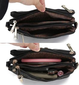 img 1 attached to 👜 Wristlet Handle MKF Crossbody Bag for Women - Adjustable Shoulder Strap Handbag in PU Leather - Stylish Messenger Purse
