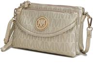 👜 wristlet handle mkf crossbody bag for women - adjustable shoulder strap handbag in pu leather - stylish messenger purse logo