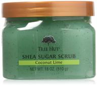 exfoliate and nourish with tree hut sugar body scrub: coconut lime shea, 18oz (532ml) - pack of 2 logo