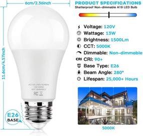 img 1 attached to 💡 Эффективное естественное освещение без мерцания, недиммируемая стандартная лампа: Повышение качества освещения