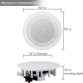 img 2 attached to 🔊 Pyle 5.25" Bluetooth Встроенные настенные и настольные 2-полосные колонки с быстрыми соединениями - 150 Вт стереозвука | PDICBT552RD