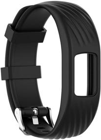 img 1 attached to 📱 Прочные силиконовые запасные ремешки для Garmin Vivofit 4 - ремешок черного цвета премиум-качества