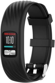 img 3 attached to 📱 Прочные силиконовые запасные ремешки для Garmin Vivofit 4 - ремешок черного цвета премиум-качества