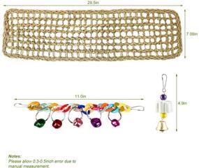 img 3 attached to 🐦 S-Mechanic Bird Seagrass Mat: A Natural Grass Woven Net Hammock for Parakeets, Cockatiels, and Conure - Perfect Cage Accessory with Beak Grinding Stones, Bells, and Chewing Toys - Dimensions: 27.56" x 7.87