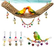 🐦 s-mechanic bird seagrass mat: a natural grass woven net hammock for parakeets, cockatiels, and conure - perfect cage accessory with beak grinding stones, bells, and chewing toys - dimensions: 27.56" x 7.87 logo