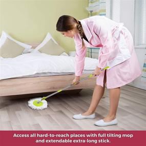 img 2 attached to 🧹 Green Direct Spin Mop Deluxe Cleaning System with Mop Stick and Microfiber Mop Head Included