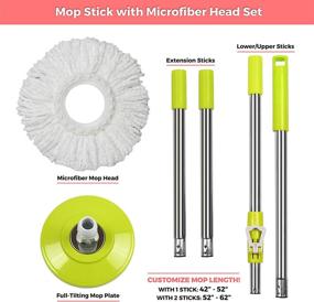 img 3 attached to 🧹 Green Direct Spin Mop Deluxe Cleaning System with Mop Stick and Microfiber Mop Head Included