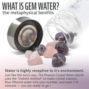 img 3 attached to 🔮 Phoenix Crystal Water Bottle: Loose Leaf Tea Infuser, Double Wall Glass for Hot and Cold Drinks. Includes Large Rose Quartz Crystal and Amethyst Stone. Eco-Friendly & Relaxing Gifts for Women.