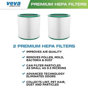 img 3 attached to 🔍 VEVA HEPA Filter Replacement 2 Pack - Premium Air Purifier Filters for Dyson Pure Cool Link models TP01, TP02, TP03 & BP01