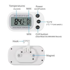 img 3 attached to 🌡️ CAMWAY Waterproof Digital Refrigerator Fridge Thermometer with Max/Min Record Function and Large LCD Display -4°F to 122°F - 4Pack with Bonus Screwdriver Set