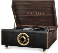 🎵 victrola 4-в-1 гайлендский bluetooth проигрыватель пластинок с 3-х скоростным проигрывателем, fm-радио, эспрессо (vta-330b-esp) логотип