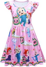 img 4 attached to 🍉 Adorable Babykea Girls Watermelon Cartoon Dress: Perfect Flutter Sleeve Birthday & Summer Dress