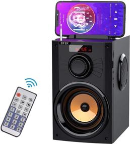 img 4 attached to 🔊 Обновленные беспроводные динамики EIFER B12 с Bluetooth - Портативные колонки мощностью 10 Вт с 4-дюймовым твиттером, HiFi-звуком, возможностью связывания TWS, пультом дистанционного управления, FM-радио, проигрывателем через карту TF/U-диск, подставкой для телефона - Идеальный вариант для вечеринок на открытом воздухе.