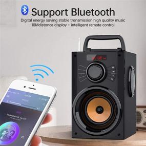 img 3 attached to 🔊 Обновленные беспроводные динамики EIFER B12 с Bluetooth - Портативные колонки мощностью 10 Вт с 4-дюймовым твиттером, HiFi-звуком, возможностью связывания TWS, пультом дистанционного управления, FM-радио, проигрывателем через карту TF/U-диск, подставкой для телефона - Идеальный вариант для вечеринок на открытом воздухе.