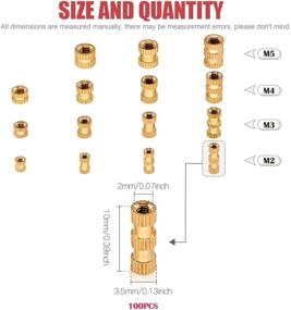 img 3 attached to 🔩 Hilitchi 100 Pcs Brass Knurled Threaded Insert Nuts for 3D Prints & Projects, M2x10mmx3.5mm Female Thread Embedment Parts