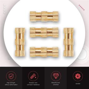 img 2 attached to 🔩 Hilitchi 100 Pcs Brass Knurled Threaded Insert Nuts for 3D Prints & Projects, M2x10mmx3.5mm Female Thread Embedment Parts