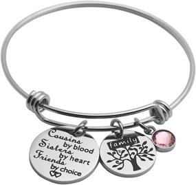 img 3 attached to 🌳 Cousin Love: Ankiyabe Expandable Bracelet with Family Tree Charm – Perfect Birthday Gift for Cousins with Quotes