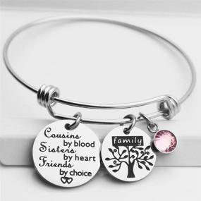 img 2 attached to 🌳 Cousin Love: Ankiyabe Expandable Bracelet with Family Tree Charm – Perfect Birthday Gift for Cousins with Quotes