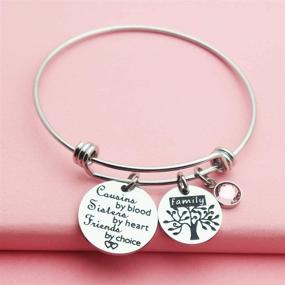 img 1 attached to 🌳 Cousin Love: Ankiyabe Expandable Bracelet with Family Tree Charm – Perfect Birthday Gift for Cousins with Quotes