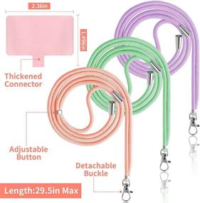 img 3 attached to Защитите свой телефон с помощью универсального мобильного шнурка из 3-х частей: нейлоновый шнурок для ношения на шее в стиле через тело с отстегивающимся безопасным ремешком.