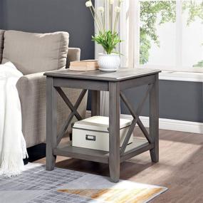 img 4 attached to 🌲 FirsTime & Co. Driftwood Ashbrook Farmhouse End Table, Gray Wood - Stylish and Functional Furniture Piece for Rustic Home Décor, 22 x 20 x 24 inches