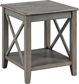 img 3 attached to 🌲 FirsTime & Co. Driftwood Ashbrook Farmhouse End Table, Gray Wood - Stylish and Functional Furniture Piece for Rustic Home Décor, 22 x 20 x 24 inches