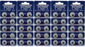 img 1 attached to 🔋 Long-lasting Multi-pack of (50) AG1 Watch Batteries - SR621, SR621SW, 364, 164