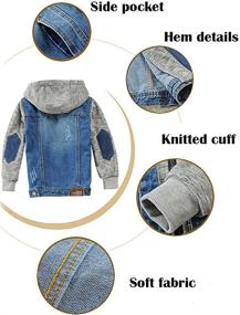 img 1 attached to Optimized Search: Mallimoda Kids Boys Girls Denim Hooded Jacket with Zipper - Stylish Outerwear Coat