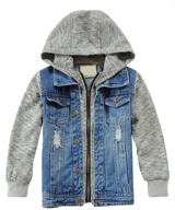 optimized search: mallimoda kids boys girls denim hooded jacket with zipper - stylish outerwear coat logo