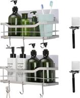 🚿 nearmoon stainless steel 2-in-1 shower caddy basket shelf - easy install bathroom organizer with hooks - wall mounted food storage basket, 2 pack logo