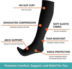 img 3 attached to 🧦 Sinocare Compression Socks - 3 Pairs for Women & Men, Ideal Support for Active Sports, Running, Cycling