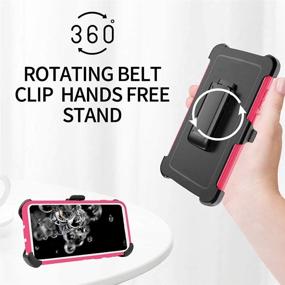 img 2 attached to Szfirstey Case With Belt-Clip Holster For Galaxy S21 Drop Full Body Rugged Shock Dust Proof Military Protective Tough Durable Phone Cover Heavy Duty For Samsung S21 (Hot Pink/White)