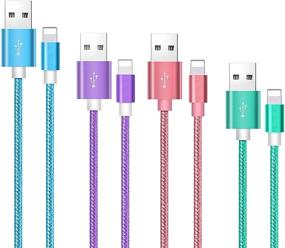 img 4 attached to 🔌 4-Pack 10ft кабели зарядки для iPhone (10/6/6/3 фута) MFI сертифицированы, быстрая зарядка и передача данных, совместимы с iPhone 12 Mini/11 Pro Max/XS XR X/8/7/6S Plus/SE/5S/5C/5, iPad, AirPods Pro.