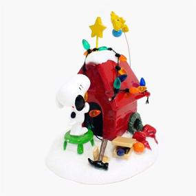 img 2 attached to 🏠 Department 56 Peanuts Decoration, Snoopy's Dog House with Woodstock, Christmas Lights, 8-inch, Red